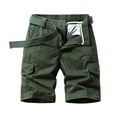 thumbnail image 2 of DDAPJ pyju Mens Elastic Waist Cargo Shorts Cotton Ripstop Hiking Shorts Lightweight Outdoor Work Shorts Basic Solid Casual Summer Straight Leg Shorts with Multi Pockets Army Green XL, 2 of 4