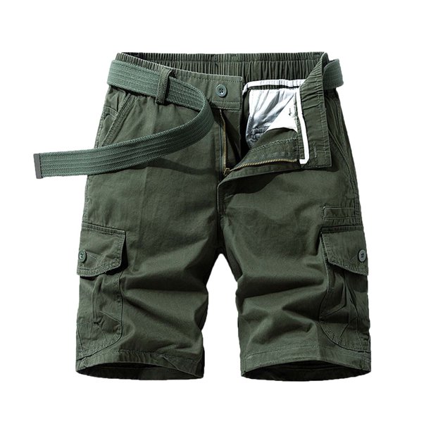 pstuiky Pantalones cortos para hombre, Pantalones cortos cargo de talla grande para hombre, con múltiples bolsillos, holgados, para playa y verano Pantalones cortos para correr para hombre