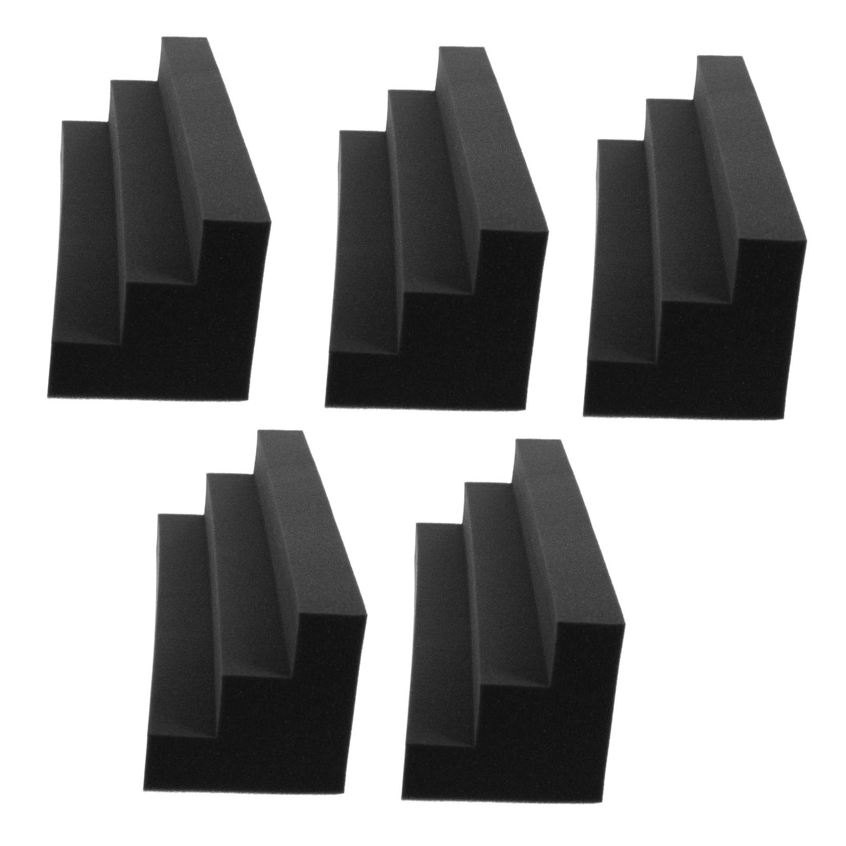 HONMEET 5-Pack Black Acoustic Soundproof Corner Panels for Echo and Reverb Noise Reduction in Home Studio