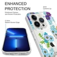 thumbnail image 2 of Rosebono For iPhone 14 Plus Case Compatible with MagSafe, Bling IMD Blue Flower Ultra Transparent Fashion Cute Colorful Skin Cover Shockproof Case for iPhone 14 Plus, 2 of 5