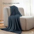thumbnail image 4 of Dreamlab Manta Ligera con Textura Tipo Waffle – Colcha Suave, Ligera y Transpirable – Estilo Elegante Punto Gofre para Cama o Sofá – Ideal para Todas las Estaciones – Tamaño Queen – Color Azul Noche, 4 of 10