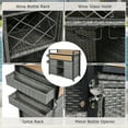 thumbnail image 5 of YIYADO 52.8" Grey Wicker Outdoor Grill Cart with Drop Leaf, Poly-Wood Tabletop, Lockable Wheels, Storage Cabinet, Wine Rack & Spice Shelf for Patio, Garden, or Poolside Use, 5 of 7