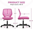 thumbnail image 4 of Yaheetech Adjustable Mesh Office Chair Mid Back Swivel Chair, Rose Red, 4 of 8