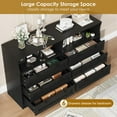thumbnail image 2 of EDTara 55 Inch Large Wooden Dresser with 6 Drawers & LED Lights - Multi-Functional TV Stand for Bedroom, Power Outlet, Wide Storage Cabinet, 2 of 9