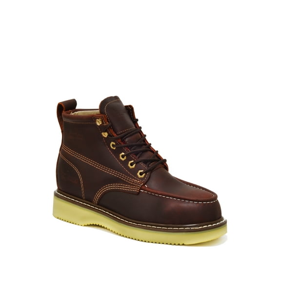 RedHawk Boot Co. Men's Steel Toe Wedge Lace up Mocc Toe Work Boots