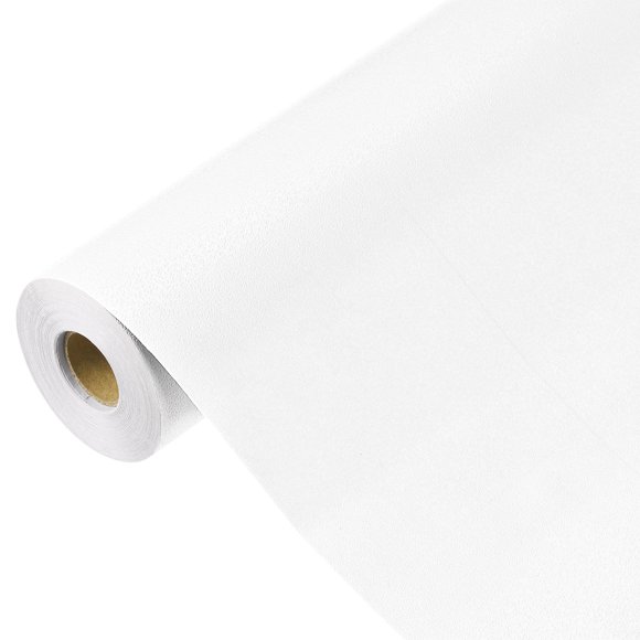 Uxcell Wallpaper Peel and Stick Wallpaper Contact Paper Solid Color Vinyl Self-Adhesive Wall Paper Decorative White 590" x 15.7"