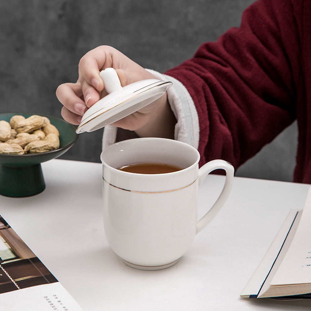 Coffee Cups with Lids Espresso Handle Mug Household Water Milk Ceramic Drinking
