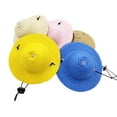 thumbnail image 4 of Pet Straw Hat Adjustable - Simple Casual Solid Color Dog Sun Cap Cat Summer Hat, 4 of 5