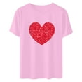 thumbnail image 4 of Tbopshirt Womens Tops,Valentine's Day T-Shirts for Women Graphic,Plus Size Tops,Women Valentines Day Heart Printed Short Sleeve T-Shirt Novelty Graphic Tops Casual Round Neck S-XXXL, 4 of 6