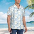 thumbnail image 3 of Fotbe Cute Cat Camisa Hawaiana para Hombre Unisex – Camisa Casual de Verano con Botones de Manga Corta de Algodón y Lino,Large, 3 of 7