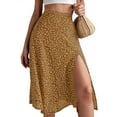 thumbnail image 5 of Yunliwuli Women's A-line Midi Skirts Bohemian Floral Print High Waist Split Skirts Summer Long Skirts, 5 of 7