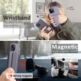 thumbnail image 4 of for iPhone 13 Case with Stand, Multi-Functional  Vertical & Horizontal Kickstand Case for iPhone 13 6.1", Cute Slim Silicone Wrist Strap Grip Protective Case iPhone 13, Dark Purple, 4 of 12