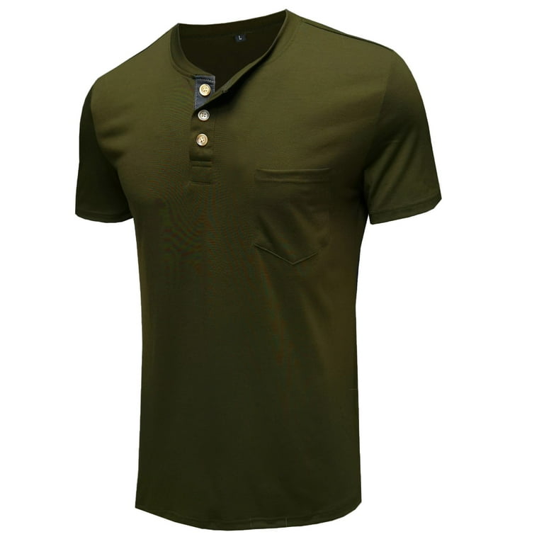 Dress Shirts For Men Men S Spring And Summer Button Round Neck