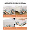 thumbnail image 6 of Mountains Teal Wrap Around Bed Skirts for King Bed 16" Drop,Bed Skirt with Adjustable Elastic Belt Dust Ruffle Bed Valance for Bedroom Hotel Yellow Red Turquoise Abstract Painting Art Bed Frame Cover, 6 of 7