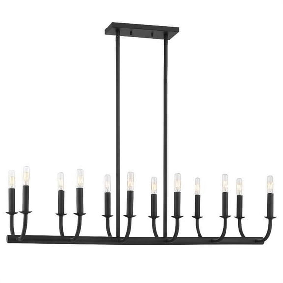 12 Light Chandelier-Matte Black Finish Bailey Street Home 49-Bel-4173353