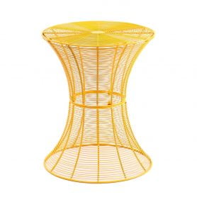 Homebeez Round End Table Side Tables Iron Wire Weave Netting Multi Color Yellow Walmart Com Walmart Com
