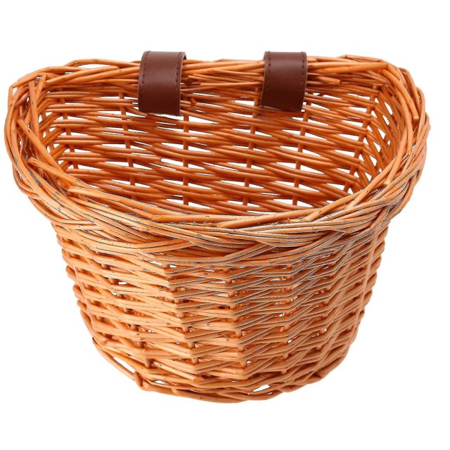 E Cesta de mimbre para bicicleta Cesta de mimbre para bicicleta para niños, s (color miel)
