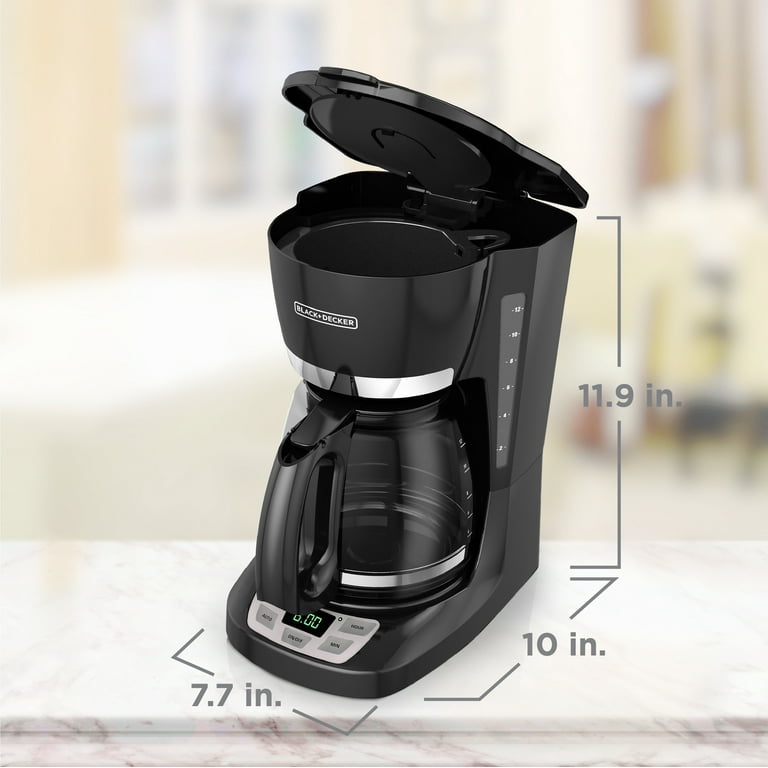  Black+Decker CM1160B 12-Cup Programmable Coffee Maker, Black/Stainless  Steel: Home & Kitchen