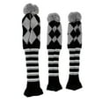 thumbnail image 4 of Juego de 3 palos de golf Knit Headcover Driver Fairway Wood Hybrid Head Cover, gris Sharpla Pom Pom Headcover, 4 of 8