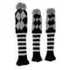 thumbnail image 4 of Juego de 3 fundas tejidas Cola Pom Pom Headcover para palos de golf Driver Wood Fairway gris, 4 of 8