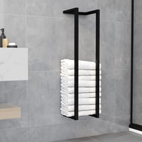 vidaXL Towel Rack Black Iron 37.4 in tall Towel Rack Rectangular