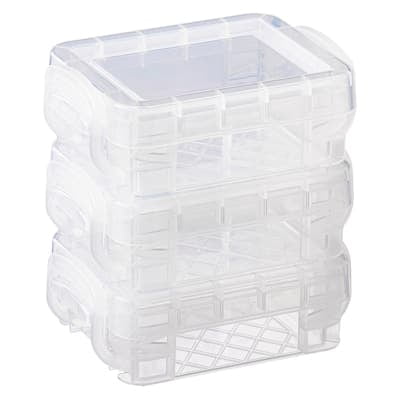 3 Sheets (36 total) Clear Super Stacker Bitty Boxes - Stackable Storage Containers for Craft Supplies and Office Supplies - Bulk 12 Pack