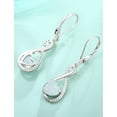 thumbnail image 6 of VESITIM Infinity Dangle Leverback Earrings 925 Sterling Silver Heart Earrings Created White Opal Jewelry for Women, 6 of 7