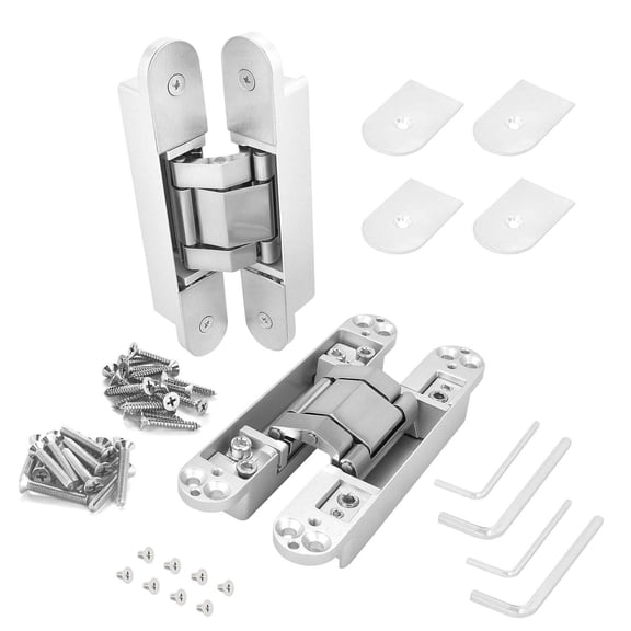 Nuk3y 6 Inch Concealed Door Hinges 180 Degree Swing 3 Way Adjustable
