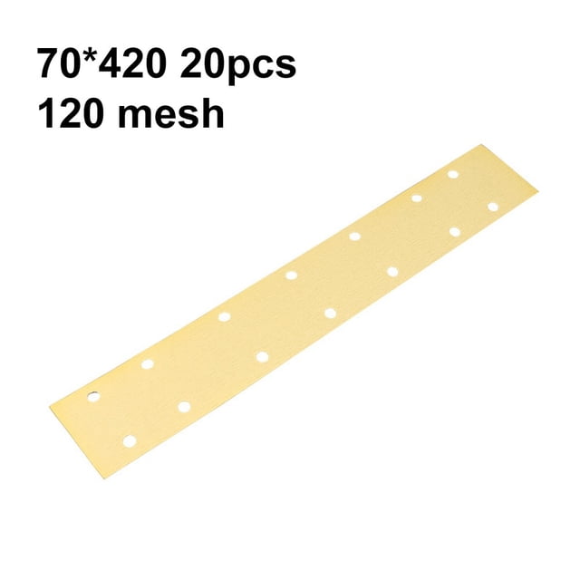 70*420mm Carré Papier de Verre 14 Trous Raboteuse à Main Jaune Outil de Broyage de Sable 120