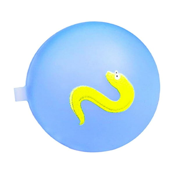 Pelota absorbente de silicona para jugar en la playa al aire libre, juguete de agua de dibujos animados (azul)