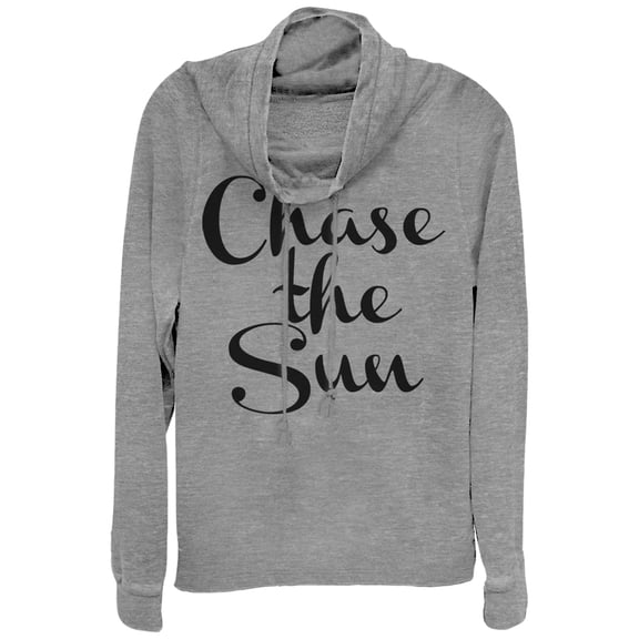 Junior's CHIN UP Sunshine Cowl Neck Sweatshirt Gray Heather Small