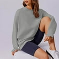 thumbnail image 4 of tarylea Crew Neck Sweatshirt for Women Long Sleeve Pullover with Thumb Holes Solid Color Tops Casual Loose Basic Athletic Tops, 4 of 8