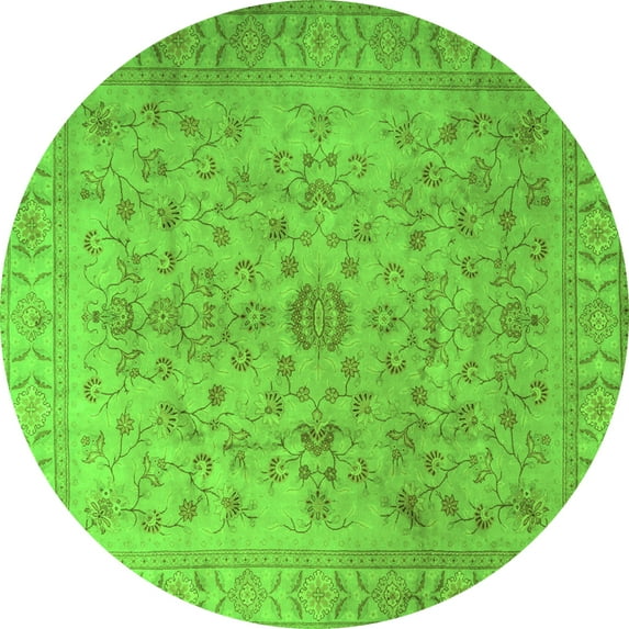 Ahgly Company Indoor Round Persian Green Traditional Area Rugs, 6' Round