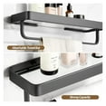thumbnail image 7 of Bathroom Shelves Wall Mounted Glass Shelves for Bathroom Floating Shelf with Towel Holder Glass Shower Shelf 2 Tier Bathroom Wall Organizer, 7 of 7
