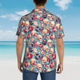 thumbnail image 4 of Pofeuu music Skull record Retro Print Hawaiian Shirt for Men Sleeves Casual Button Down Summer Beach Dress Shirts T-Shirts,XX-Large, 4 of 7
