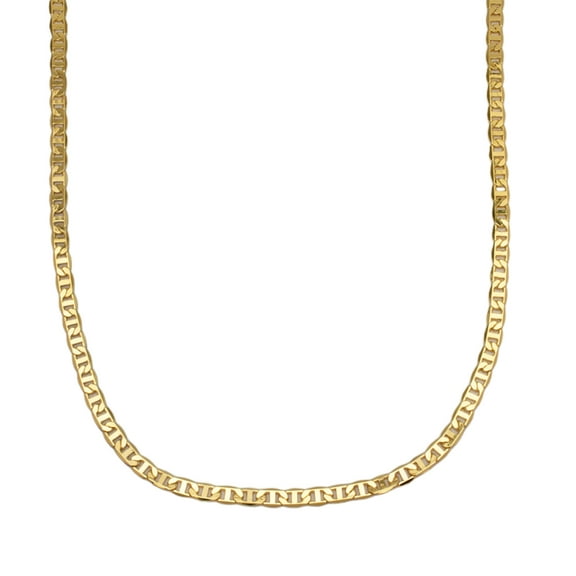 Small 14k Yellow Gold Plated Flat Anchor Link Necklace-18"