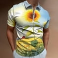 thumbnail image 2 of Sunflower Men Zipper T-shirt Summer Casual Short Sleeve T-shirt Top, 2 of 7