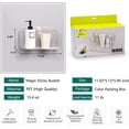 thumbnail image 2 of 1 piece of plastic wall-mounted storage rack shelf, wall/door kitchen, bathroom, cabinet, toilet, office, bedroom, craft room, no punch-transparent (single compartment-large), 2 of 7