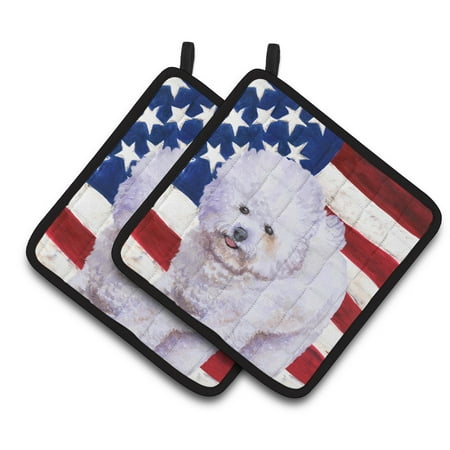 

Caroline s Treasures Bichon Frise Patriotic Pair of Pot Holders