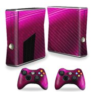 MightySkins Carbon Fiber Skin for Xbox 360 S console - Pink Abstract | Durable Textured Carbon Fiber Finish | Easy to Apply and Change Style | Made in The USA