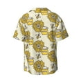 thumbnail image 2 of Disketp Men's Hawaiian Cartoon Honey Pot Bee Sunflower Print Shirts Button Down Holiday Beach Shirts-Large, 2 of 7