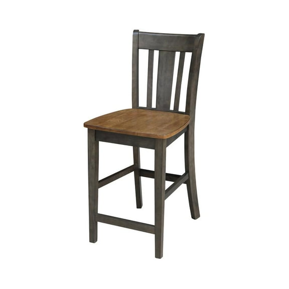 San Remo Solid Wood CounterHeight Stool in Hickory/Washed Coal