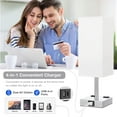 thumbnail image 2 of Bedside Lamp with USB Port and Outlet, 3-Way Dimmable Touch Lamp with USB Charging Port for Bedroom, Small White Table Lamp with Charger for Nightstand Living Room Office Desk (LED Bulb Included), 2 of 7
