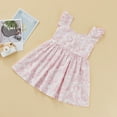 thumbnail image 3 of Okbabeha Baby Girl Easter Day Outfit Newborn Romper Dress Cartoon Rabbit Print Design Sleeveless Ruffle Hem Cute Dress/Jumpsuit Headband 2pcs, 3 of 7