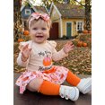 thumbnail image 6 of RUINIXCW Newborn Baby Girl My First Halloween Outfit Infant Girl Fall Winter Clothes Letters Embroidery Long Sleeve Romper Skirt Headband Socks Set, 6 of 10