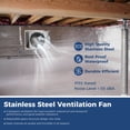 thumbnail image 5 of ALORAIR 780CFM Crawlspace Ventilation Fan with Humidistat, IP55 Rated Basement Stainless Steel Exhaust Fan, Built-In Isolation Net 9.13 Inch Foundation Vent Fan for Crawl Space,Garage,Attic,Grow Tent, 5 of 8