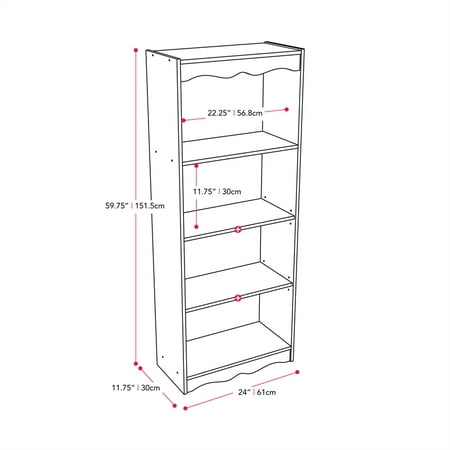 Sonax - 4-Shelf Bookcase - White