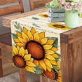 thumbnail image 3 of Spring Summer Sunflower Table Runner, Fall Autumn Floral Flower Kitchen Dining Table Decoration, Seasonal Burlap Indoor Outdoor Home Decor Party Supply 13 x 72 Inches, 3 of 4