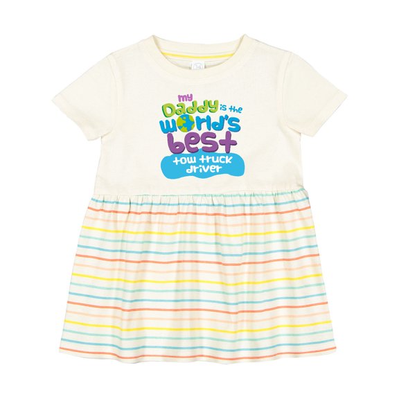 Inktastic My Daddy is the Worlds Best Tow Truck Driver Girls Baby Dress