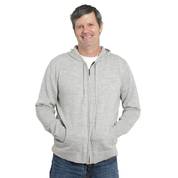 Inca Fashions - Baby Alpaca Wool Zip Front Hoodie for Men
